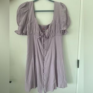 Lilac Urban Outfitters puff sleeve mini dress